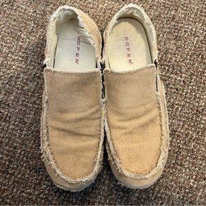 Roper Mens Dougie Tan Canvas Casual Shoes